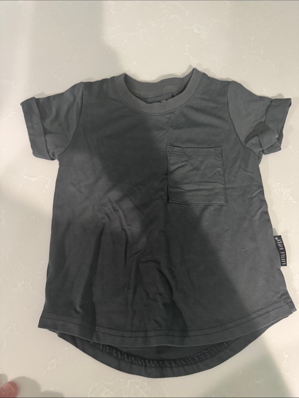Little Bipsy Charcoal Short-Sleeve Pocket Tee